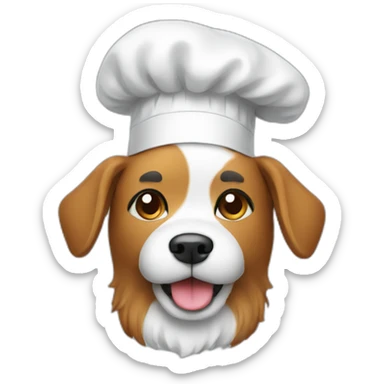 Cute dog with beard and a chef hat sticker