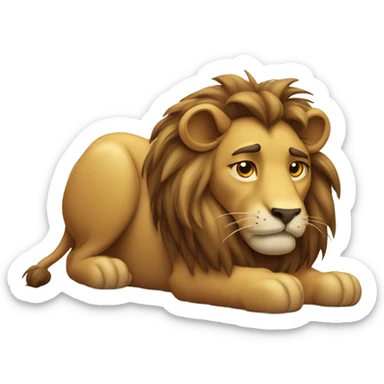Defeated lion sticker