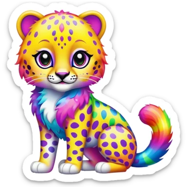 Cheetah but rainbow lisa frank sticker