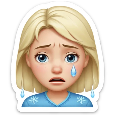  frozen distraught iOS emoji generic round crying girl sticker