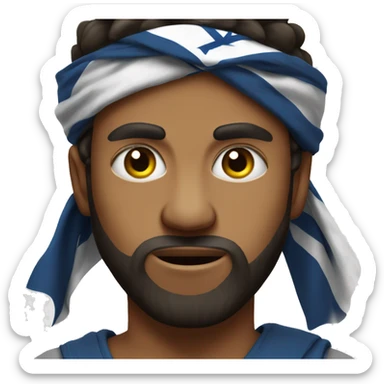 young angry israelite man with bandana sticker