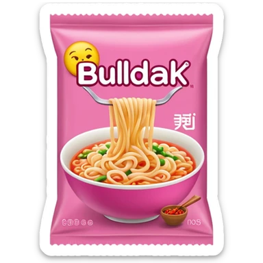 Buldak noodles packet pink original  sticker