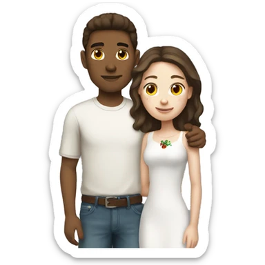 Pale brunette girl with mexican boyfriend sticker