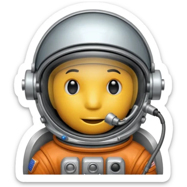 Astronaut helmet with Small microphone boom near the mouth. sticker