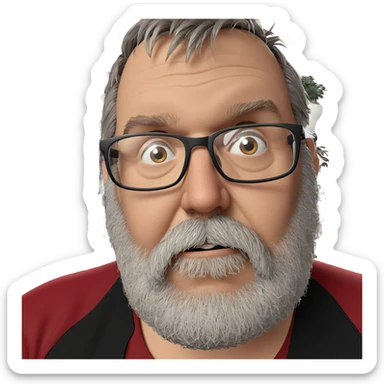 bearded boy with glasses sticker