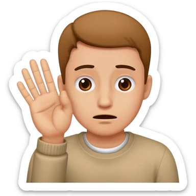 a man making a gesture of denial sticker