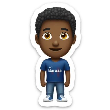 Person wear barça t-shirt sticker