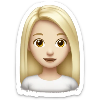 Cute blonde girl, pale skin sticker