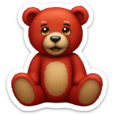 red teddy bear sticker