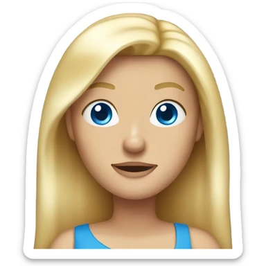 blond queen whit blue eyes strait hair sticker