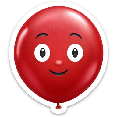 red glitter baloon sticker