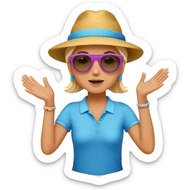 Someone listening to a speaker at the beach. Add some musical notes coming out of the speaker. sticker