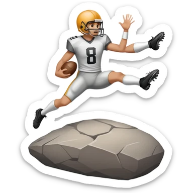 Field goal kicker kicking a rock sticker
