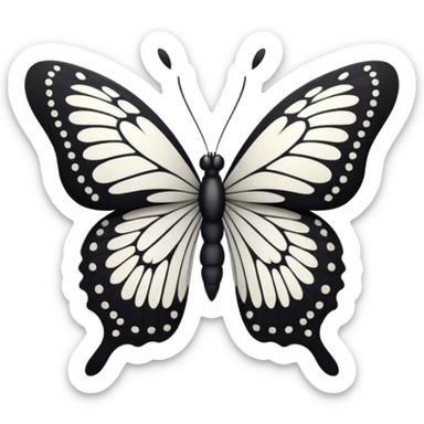 Black and white butterfly  sticker