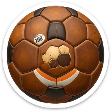 1800's brown old soccer ball sticker