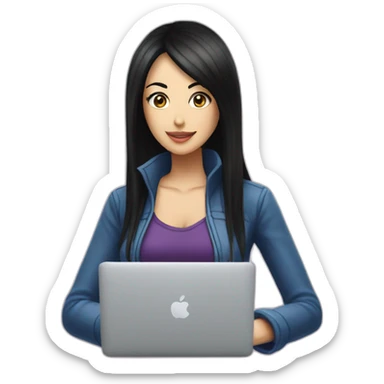 nico robin with macbook sticker