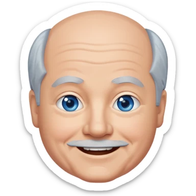 Kyle Gass with blue eyes, grey hair sticker