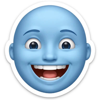 A blue face laughing out loud while covering it's mouth  sticker
