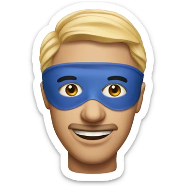 Man wearing comedy mask sticker