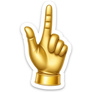 cartoon Gold glove hand pointing  sticker