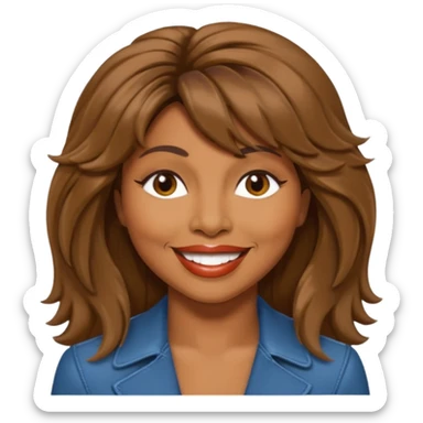 Tina Turner with brown long hair sticker