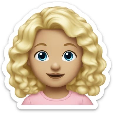 Blond baby girl- blueeyes-  wavy hair blonde sticker