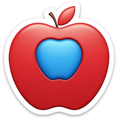 Two simple solid circles in Apple Emoji style, minimalist design, vibrant colors, no details, high contrast, clean edges, 3D glossy effect sticker