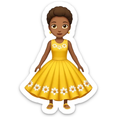 Pode fazer uma moça num campo de margaridas e com um vestido sem mangas amarelo e esvoaçante? sticker