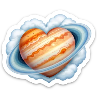 heart shaped planet Jupiter sticker