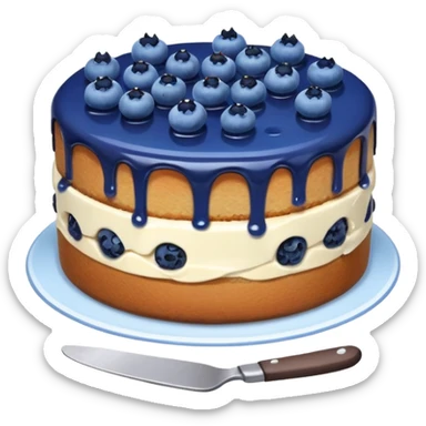 Make an emoji of a blueberry cake (small) that's broken off a bit so you can see the blueberry jam sticker