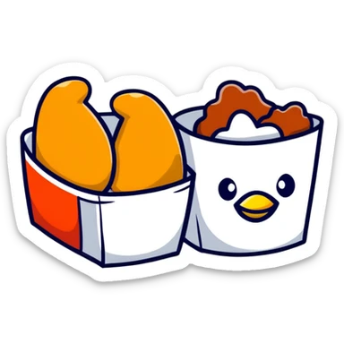 cartoon sticker of a chicken nugget sticker