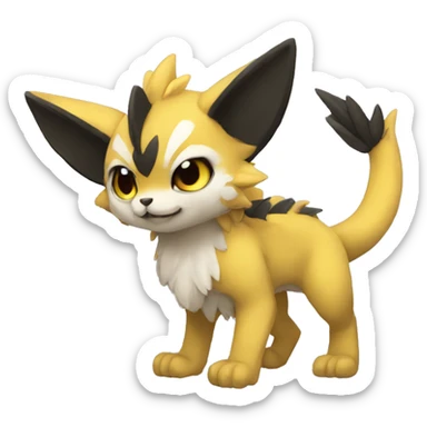 a anthro chibi-style black Fakémon-hybrid full body sticker
