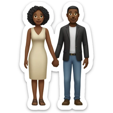 Black couple holding hands sticker