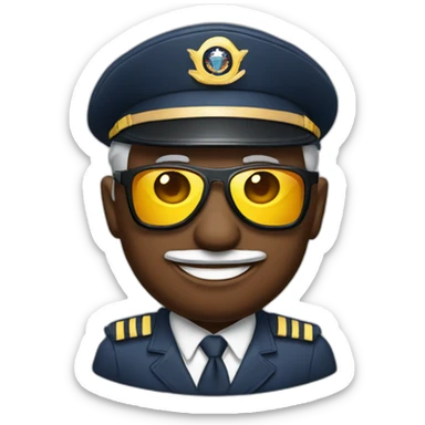 ale airplane Captain with sun glasses and Captain cap sticker