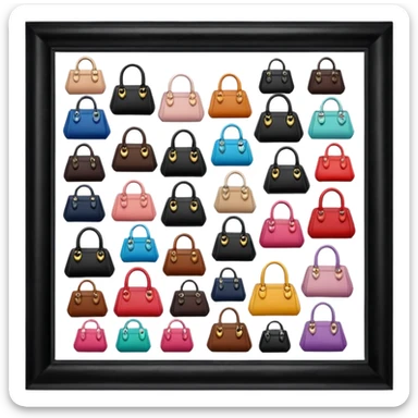 Photo frame made from minature handbags around the outside of the frame
 sticker