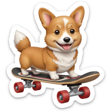 Corgi dog on skateboard  sticker