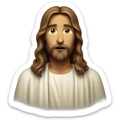 Jesus face, white background sticker