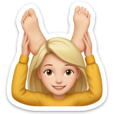 a foot placed on a girl's head sticker