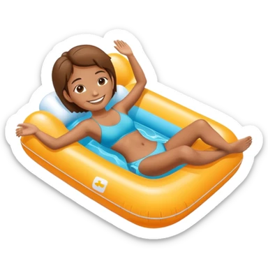 person floating on pool float sticker
