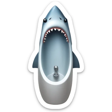 shark using a public urinal sticker