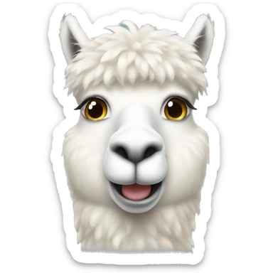 White alpaca  sticker