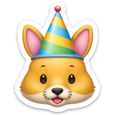birthday hat with animal ears sticker