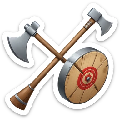 Axe throwing to target sticker