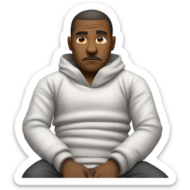 Man sitted in a Straitjacket like he's in an asylum sticker