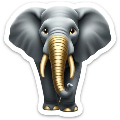 Gold teeth on elephant  sticker