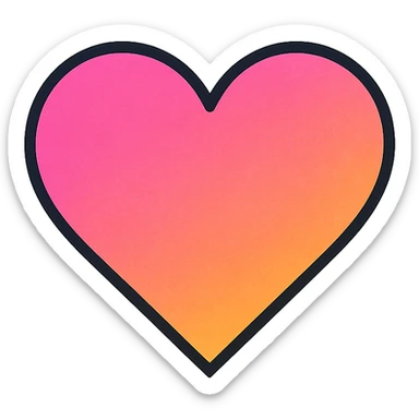 modern icon style gradient heart icon, clean lines, gradient with subtle texture, no text sticker
