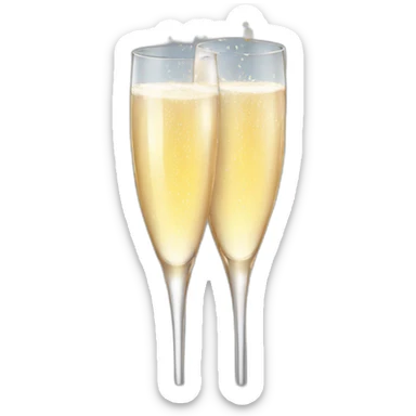 two glasses of champagne christmas sticker