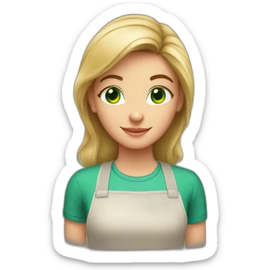  girl green eyes baking cookies sticker