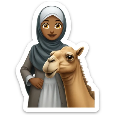 Hijab girl with a camel  sticker