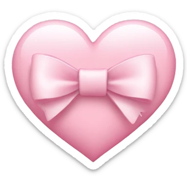 Light pink heart with bow like iPhone emojis  sticker